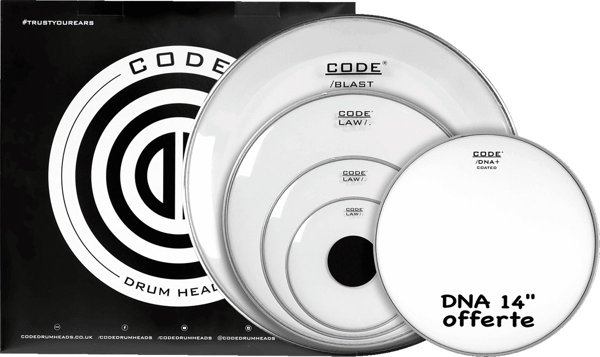 CODE DRUM HEAD FULL PACK LAW CLEAR 10/12/16/22 + 14