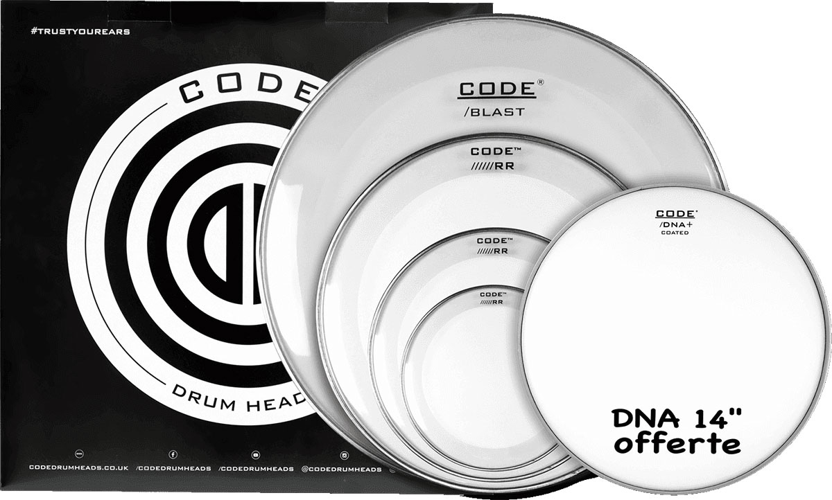 CODE DRUM HEAD FULL PACK RESO RING CLEAR 10/12/16/22 + 14