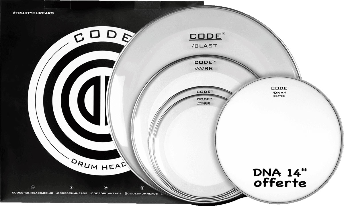 CODE DRUM HEAD FULL PACK RESO RING CLEAR 12/13/16/22 + 14
