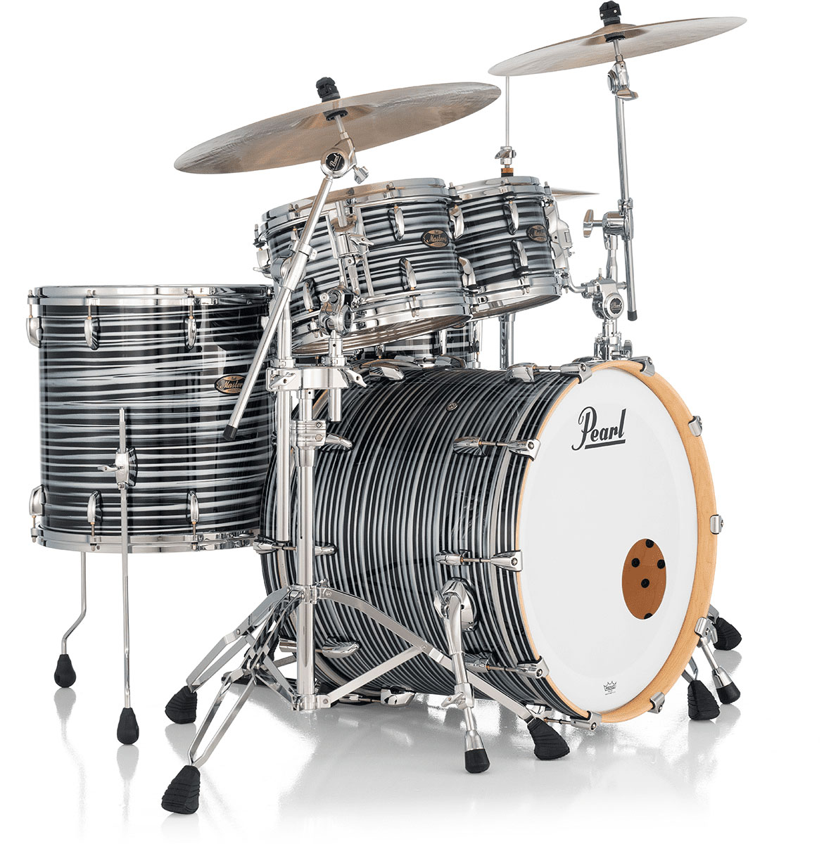 PEARL DRUMS Masters Maple Gum Stage 22 GYROLOCK-l Black Oyster Swirl