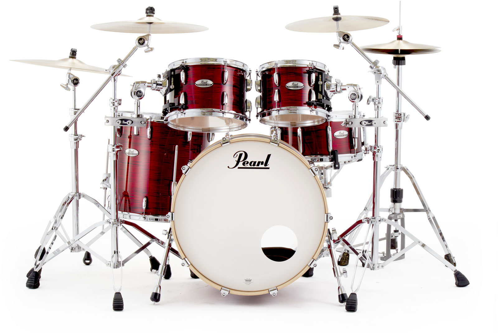 PEARL DRUMS Professional Series 4-pc Shell Pack Stage 22 Velvet Crimson