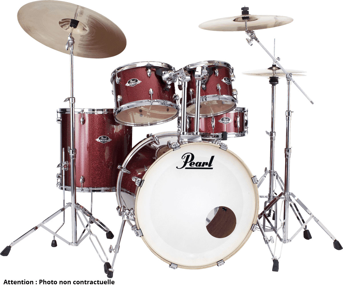 Pearl Drums Exx725brc-704 Export Standard 22 5 Futs Noir Cherry Glitter