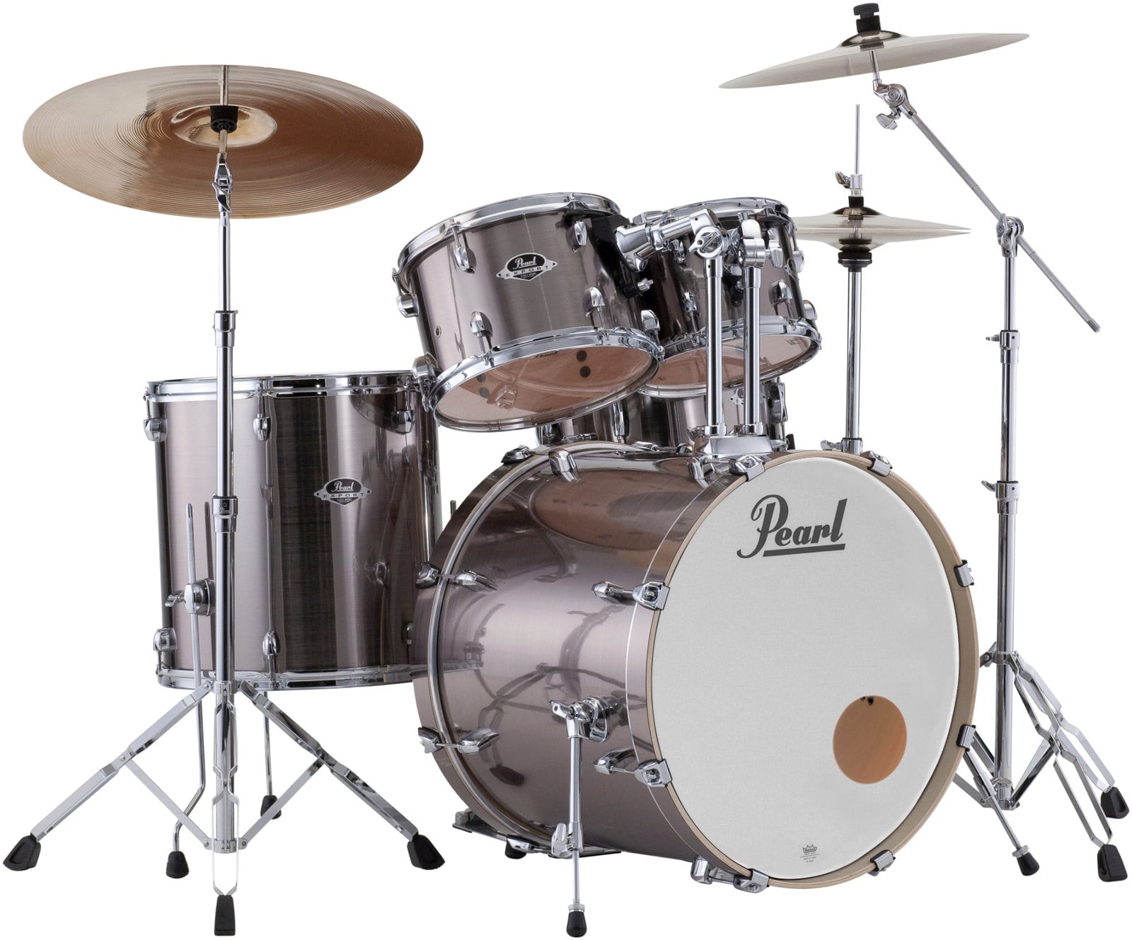Pearl Drums Exx705nbr-21 - Export 5f Fusion 20 Smokey Chrome + Muffler