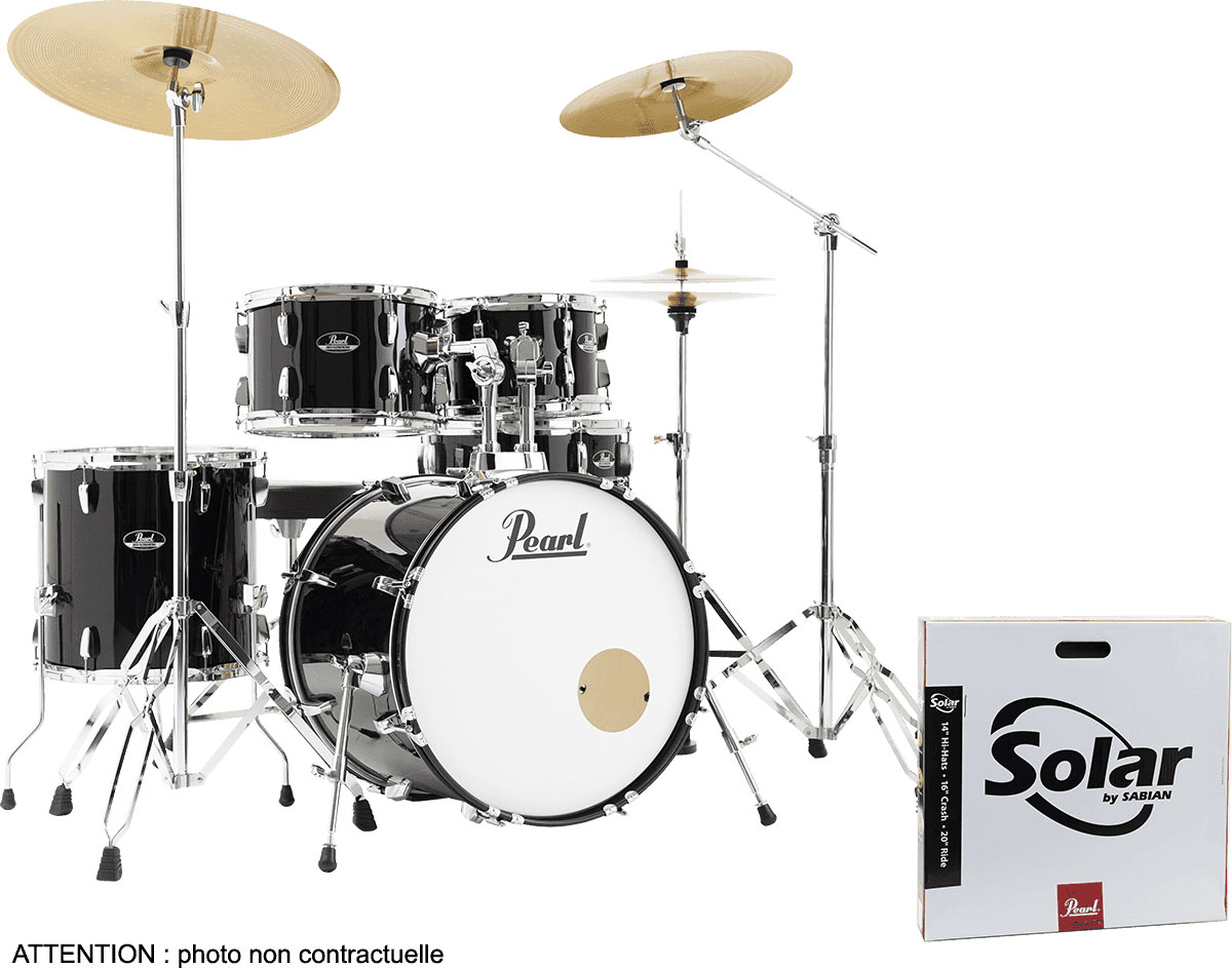 PEARL DRUMS ROADSHOW FUSION 20 + PACK SOLAR SABIAN JET BLACK