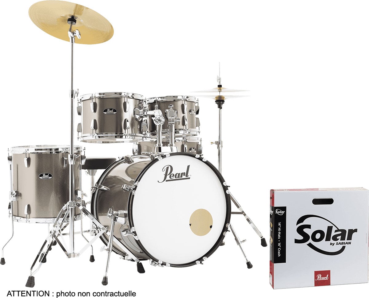 PEARL DRUMS ROADSHOW FUSION 20 + PACK SOLAR SABIAN BRONZE METALLIC