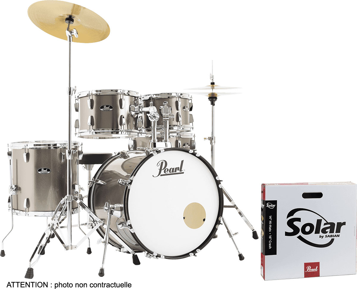 PEARL DRUMS ROADSHOW FUSION 20 BRONZE METALLIC + SOLAR CYMBALS
