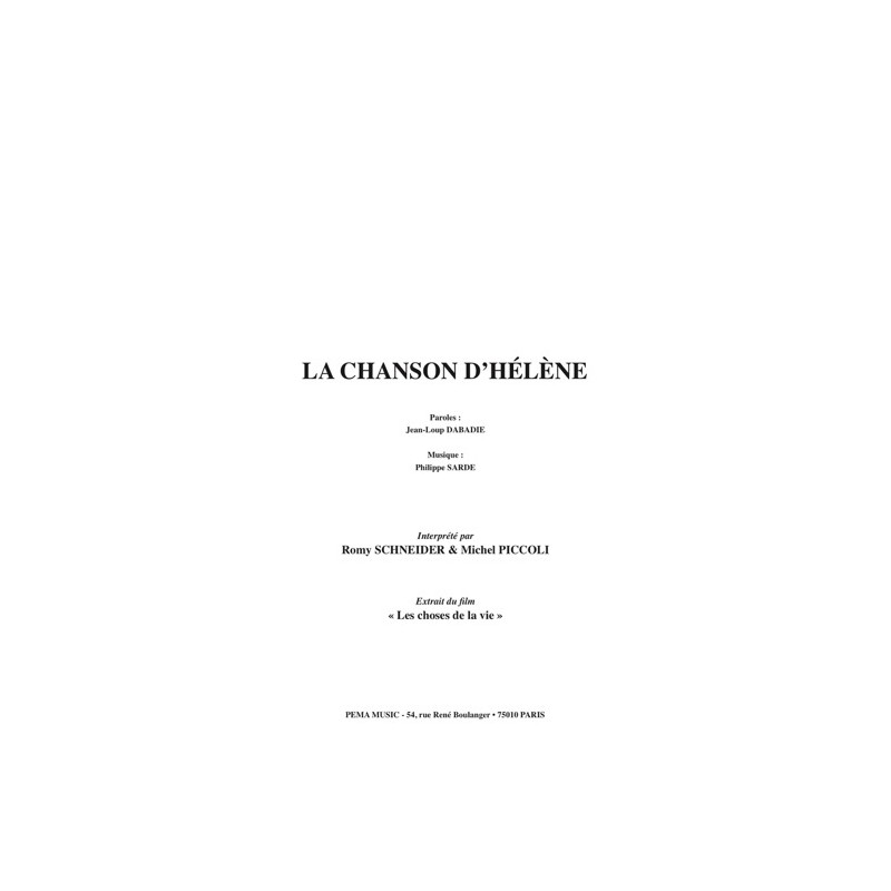CAPTE NOTE SARDE PHILIPPE - LA CHANSON D'HELENE - PVG
