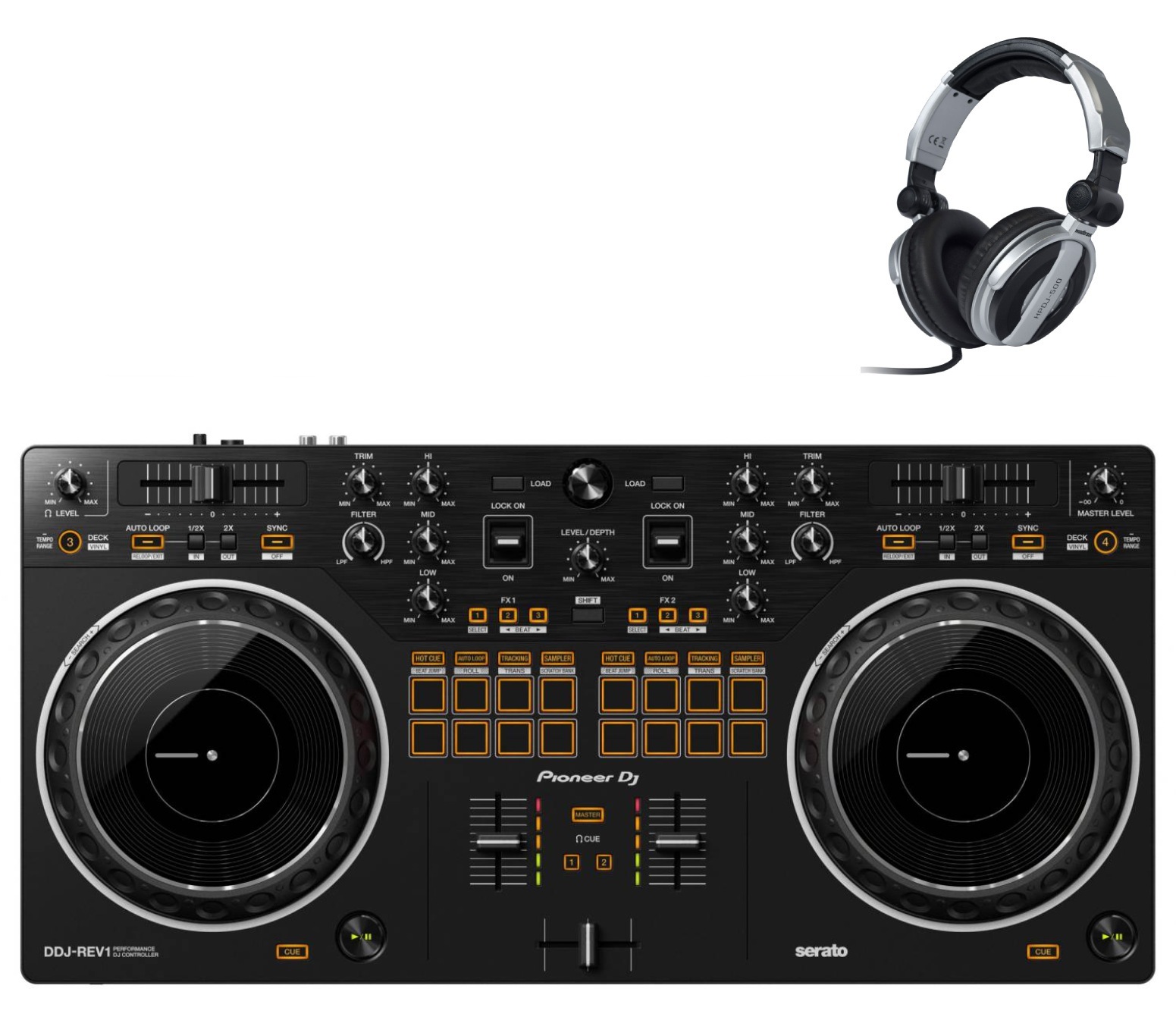 PIONEER DJ DDJ-REV1 + Kopfhörer HPDJ-500