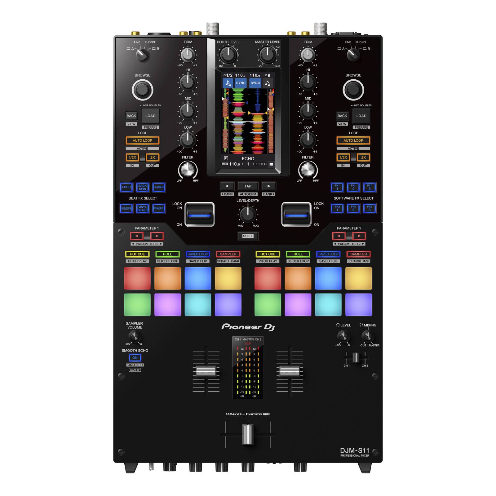 5Channel Digital DJ Mixer, Sampler, 4 FX Sections, Dual BPM Counters