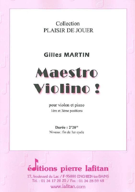 LAFITAN MARTIN GILLES - MAESTRO VIOLINO! - VIOLON ET PIANO