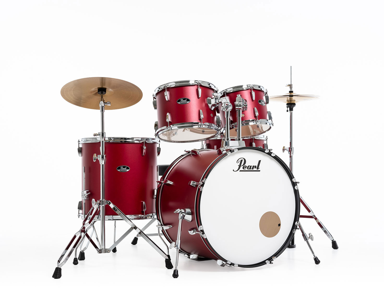 PEARL DRUMS ROADSHOW FUSION 20 MATTE RED + SOLAR CYMBALS