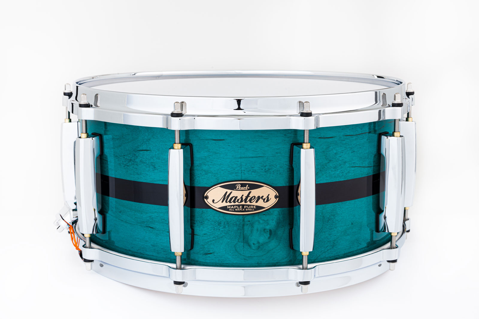 PEARL DRUMS Masters Maple Pure 14X6,5 Aqua Turquoise Stripe