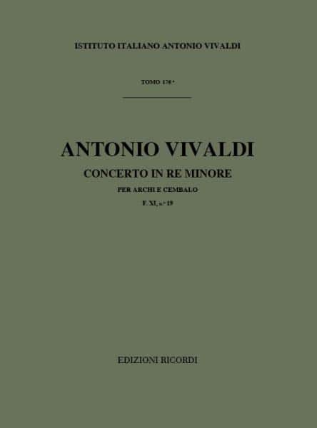 RICORDI VIVALDI A. - CONCERTO IN RE MIN. RV 127 - F.XI/19 - CORDES ET BASSE CONTINUE