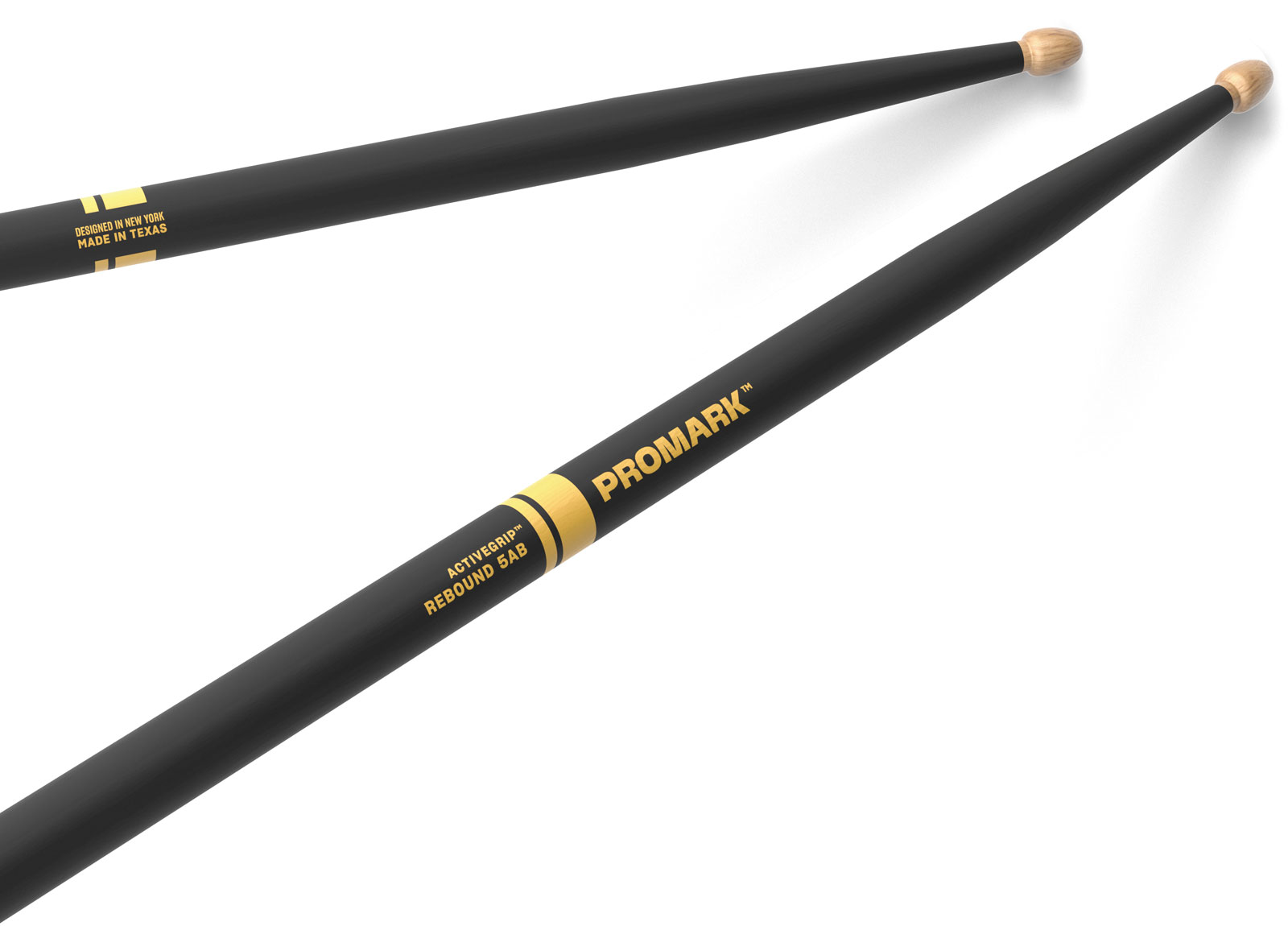 PRO MARK R5ABAG - Rebound 5AB ActiveGrip Hickory Drumstick, Acorn Wood Tip