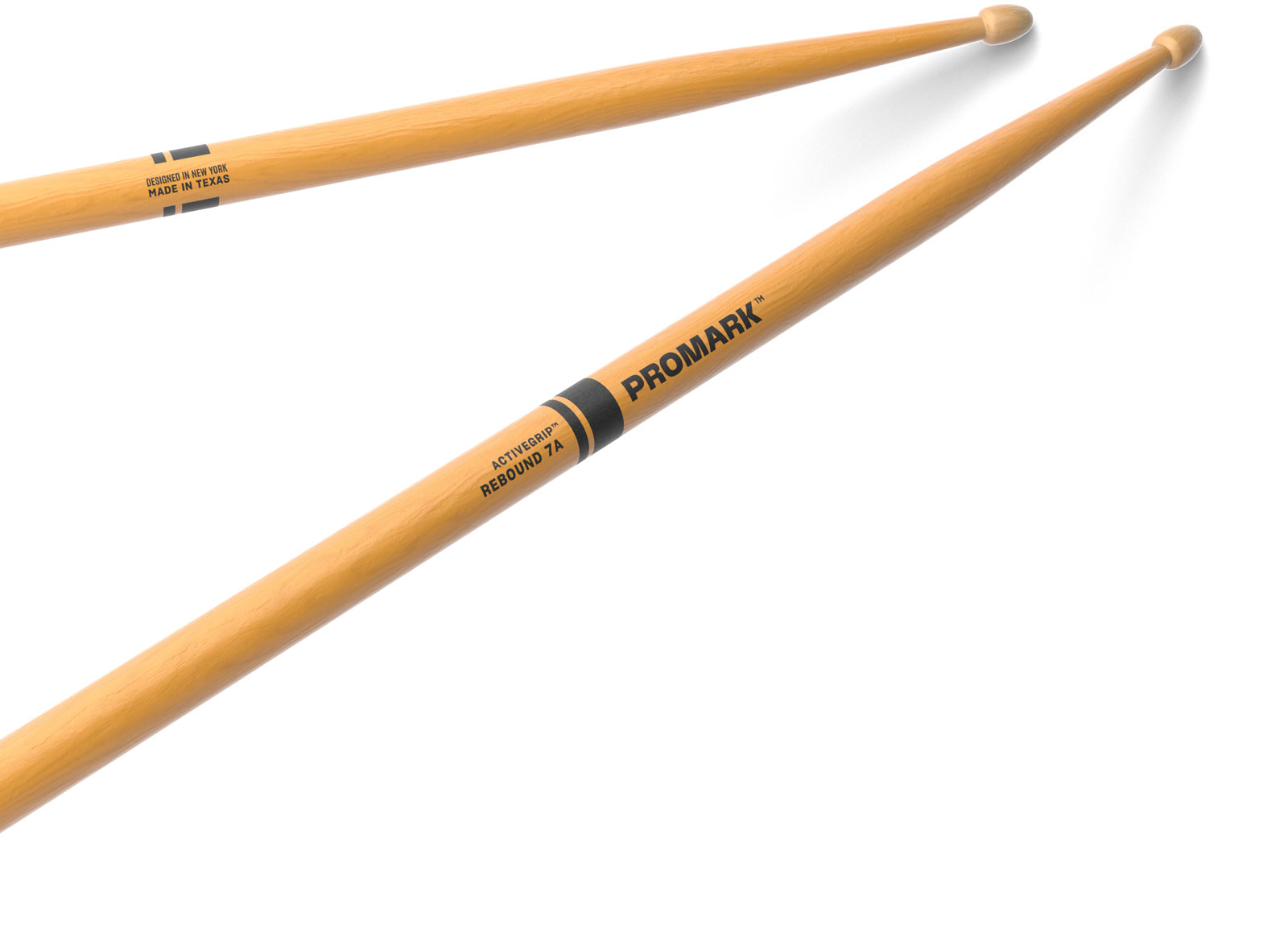 PRO MARK R7AAGC - Rebound 7A ActiveGrip Clear Hickory Drumstick, Acorn Wood Tip