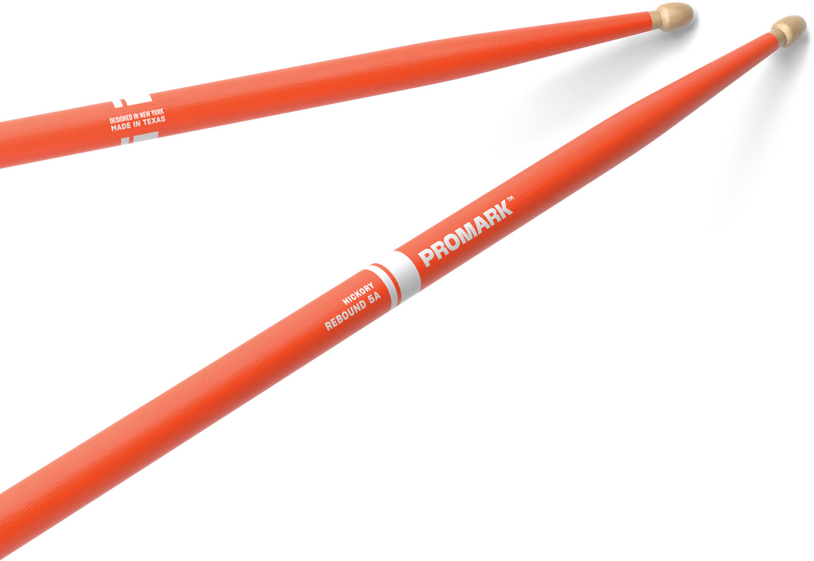PRO MARK RBH565AW-ORANGE - Rebound 5A Painted Orange Hickory Drumstick, Acorn Wood Tip