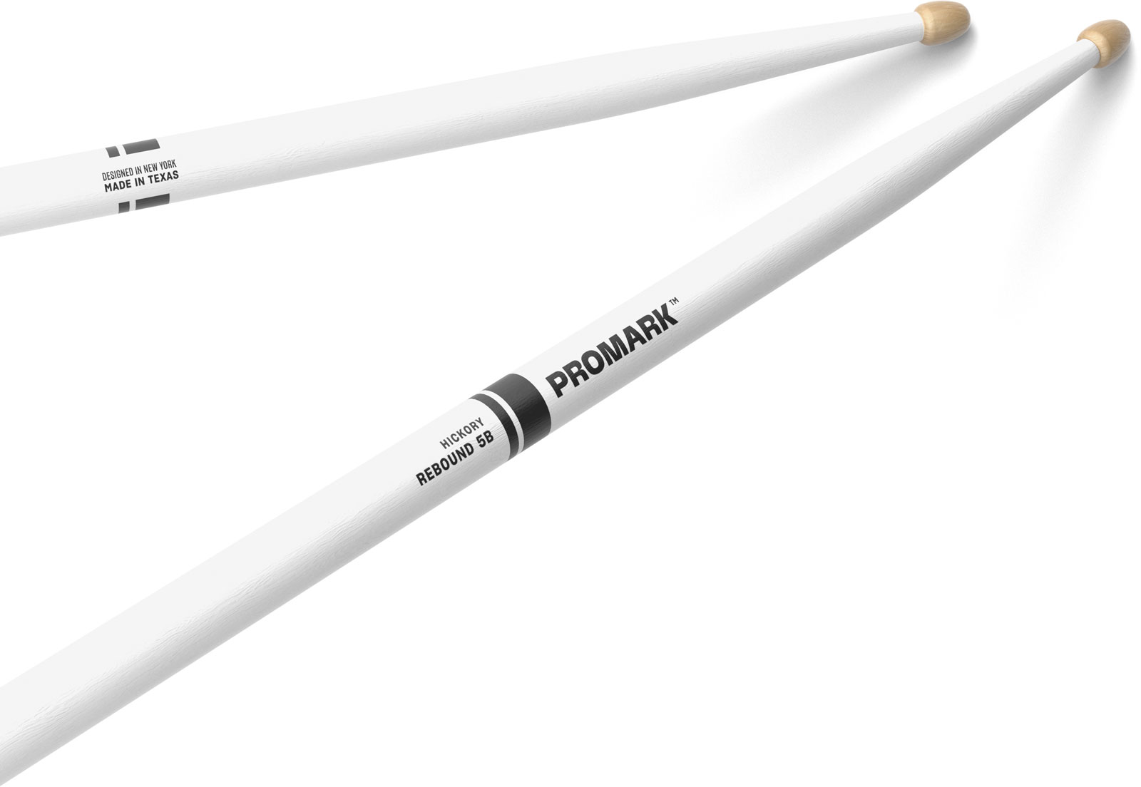 PRO MARK RBH595AW-WHITE - Rebound 5B Painted White Hickory Drumstick, Acorn Wood Tip