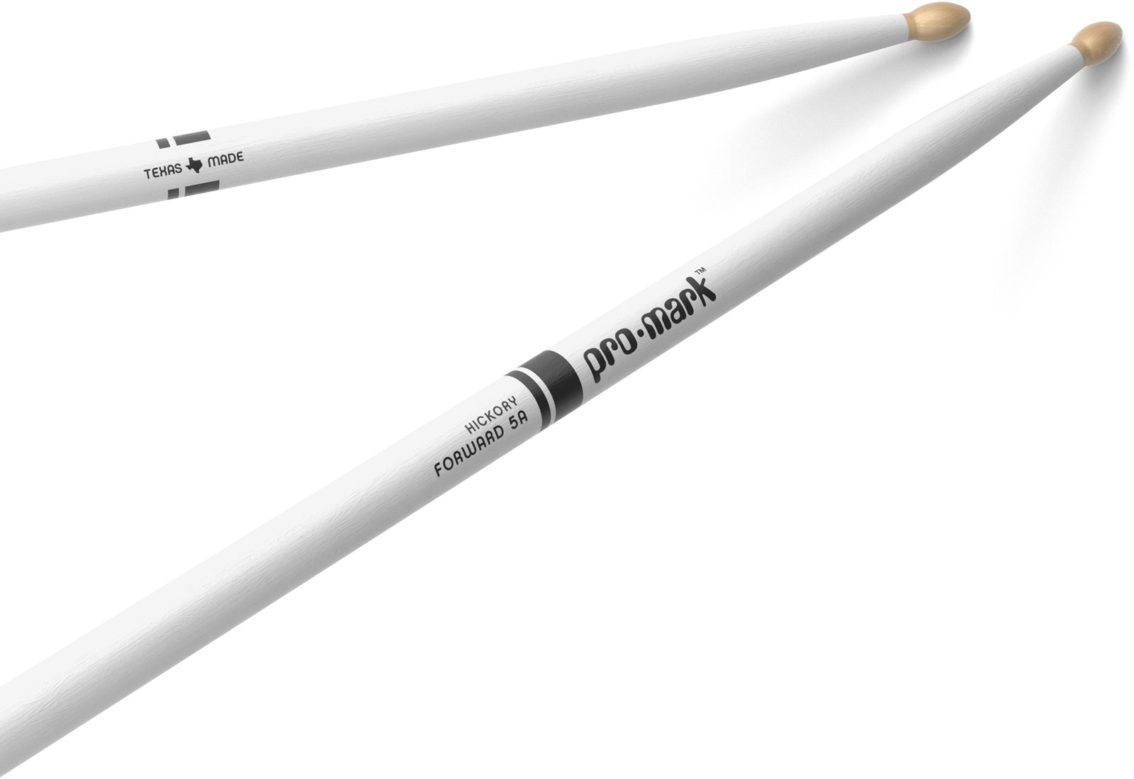 PRO MARK TX5AW-WHITE - Classic Forward 5A Painted White Hickory Drumstick, Oval Wood Tip