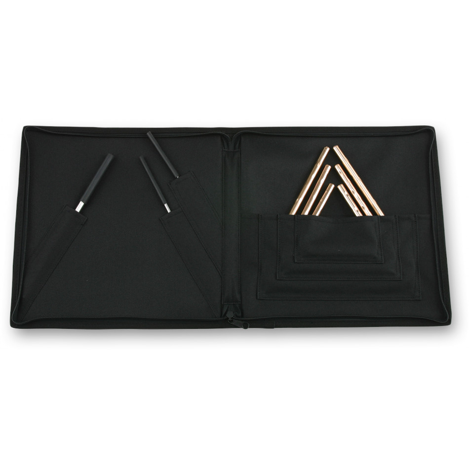 SABIAN HAND HAMMERED TRIANGLES & STRIKER SET W/ATTACHE CASE