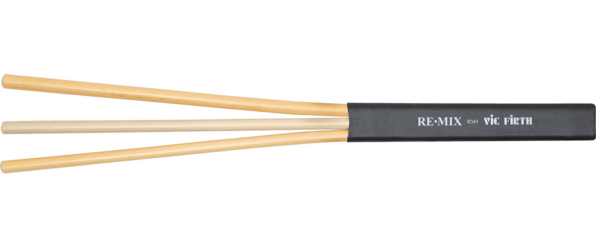 VIC FIRTH RM4 Re.mix Brushes, Rattan/Birch