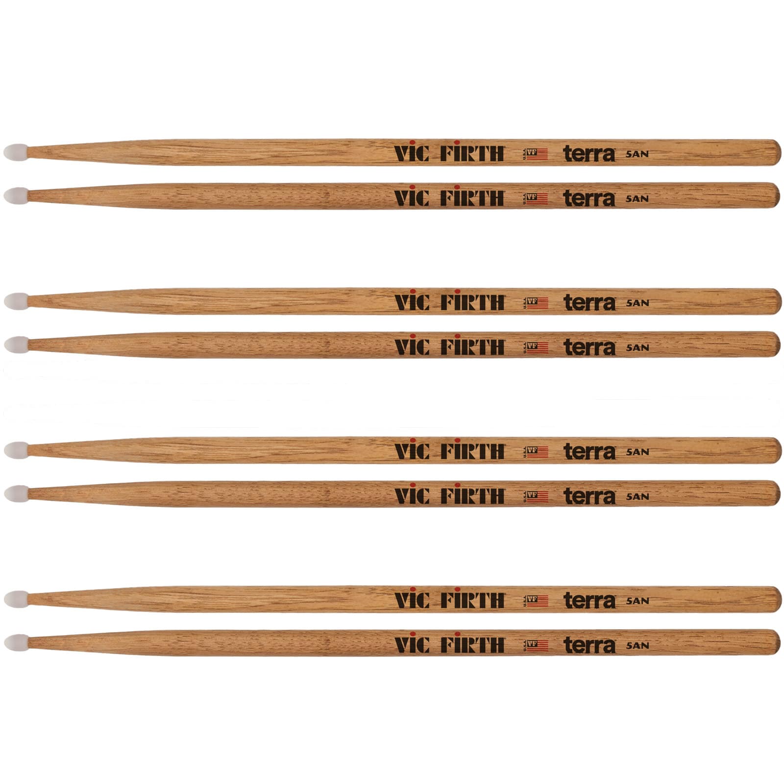 VIC FIRTH PACK 4 PAIRES 5AN AMERICAN CLASSIC TERRA