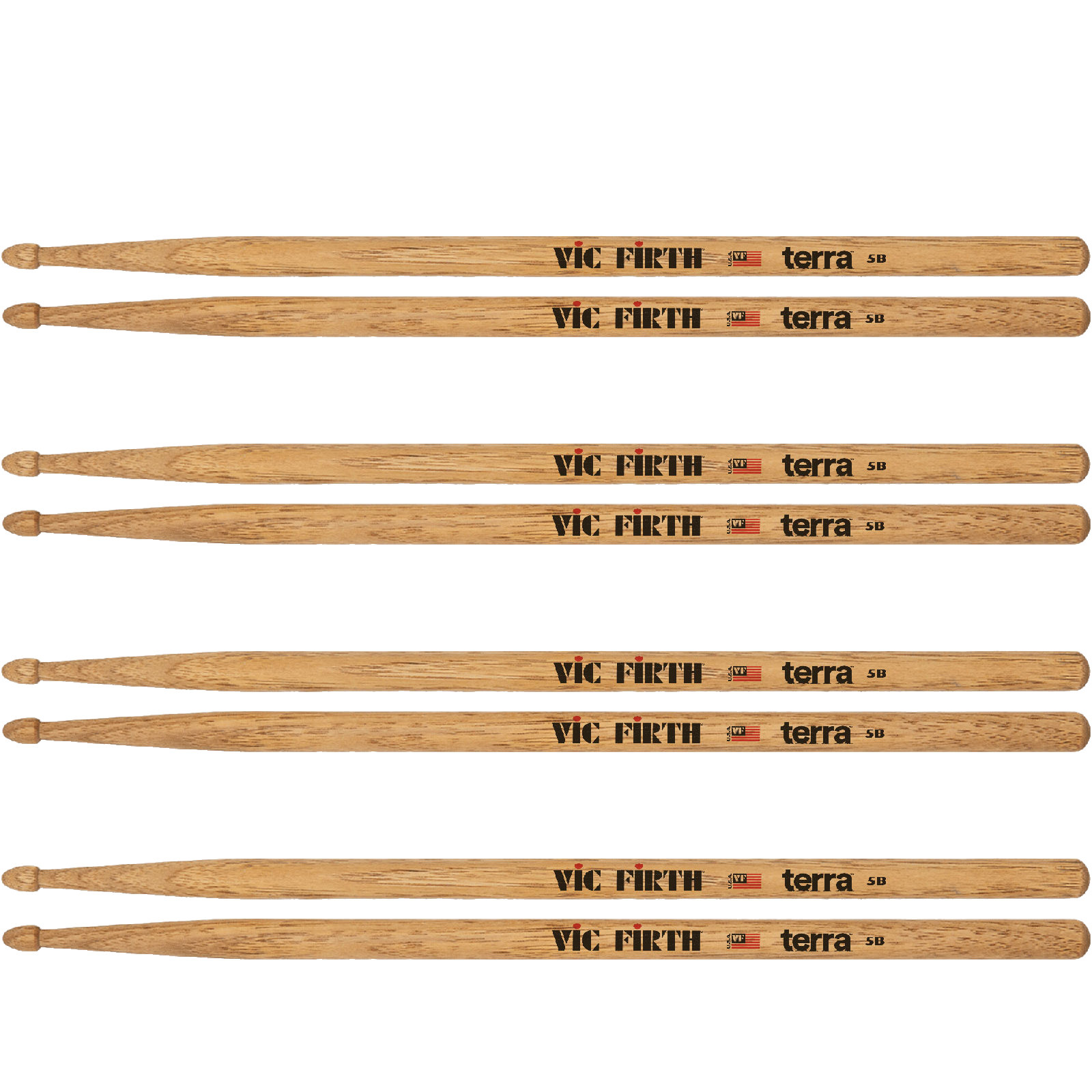 VIC FIRTH PACK 4 PAIRS 5B AMERICAN CLASSIC TERRA