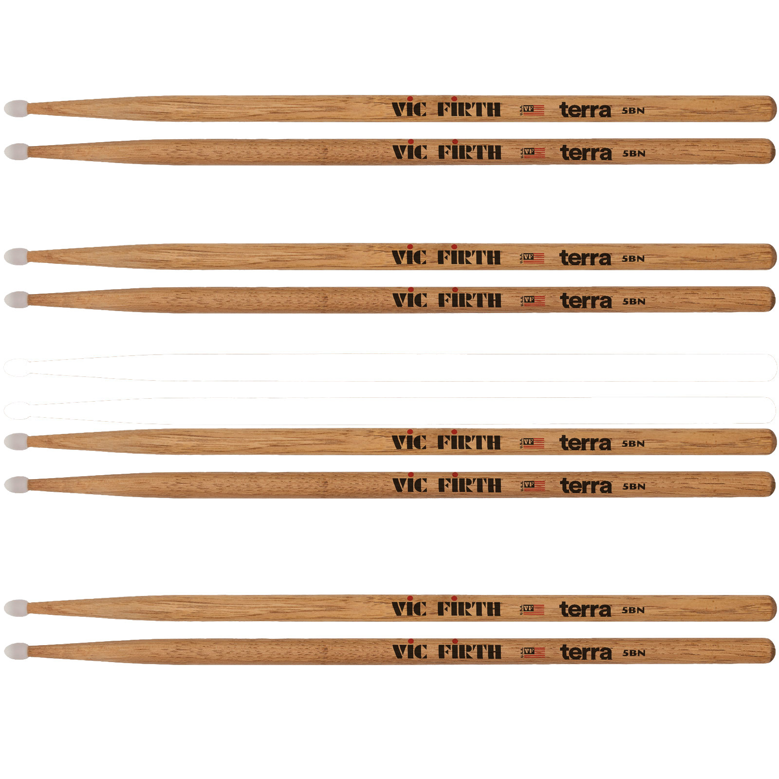 VIC FIRTH PACK 4 PAIRS 5BN AMERICAN CLASSIC TERRA