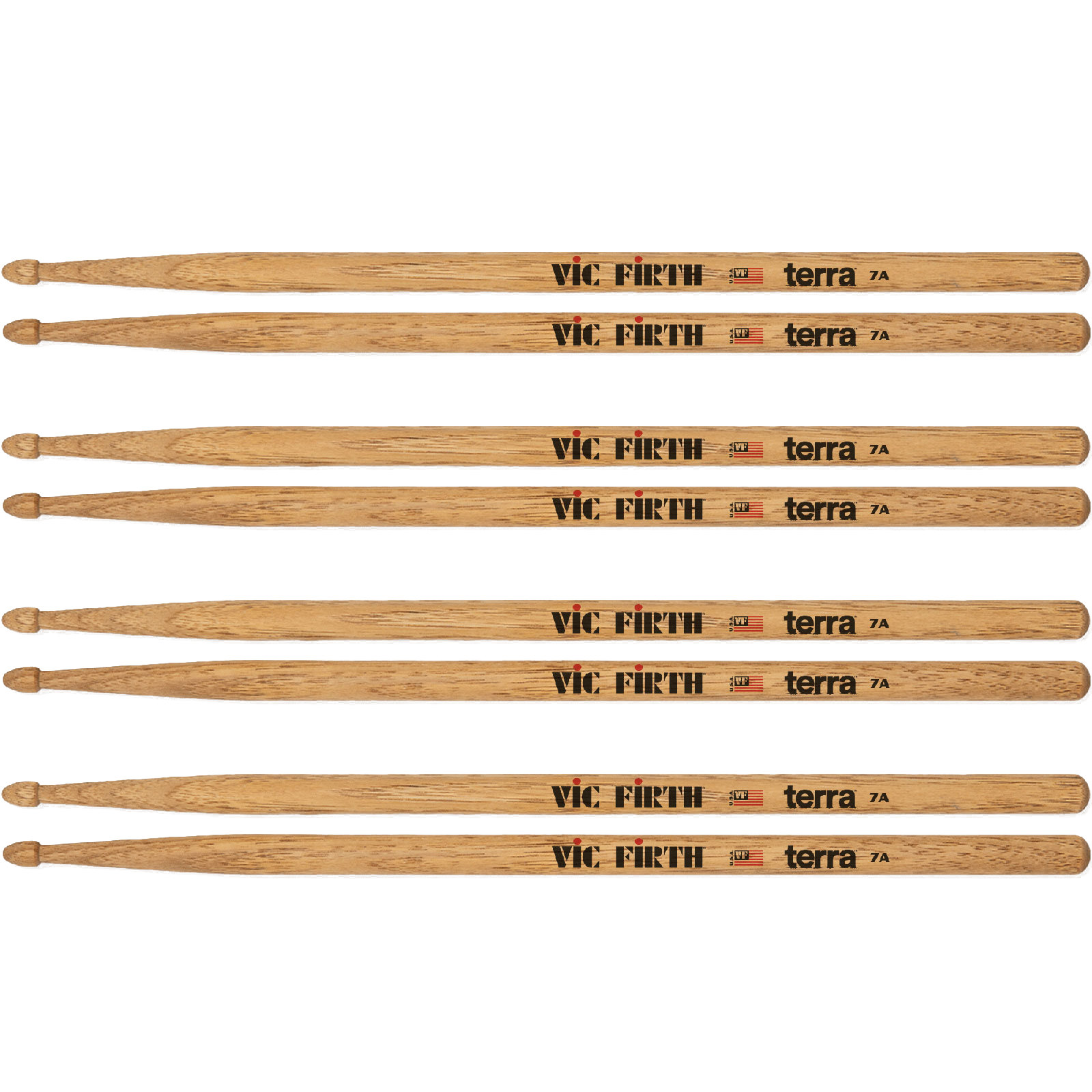 VIC FIRTH PACK 4 PAIRES 7A AMERICAN CLASSIC TERRA