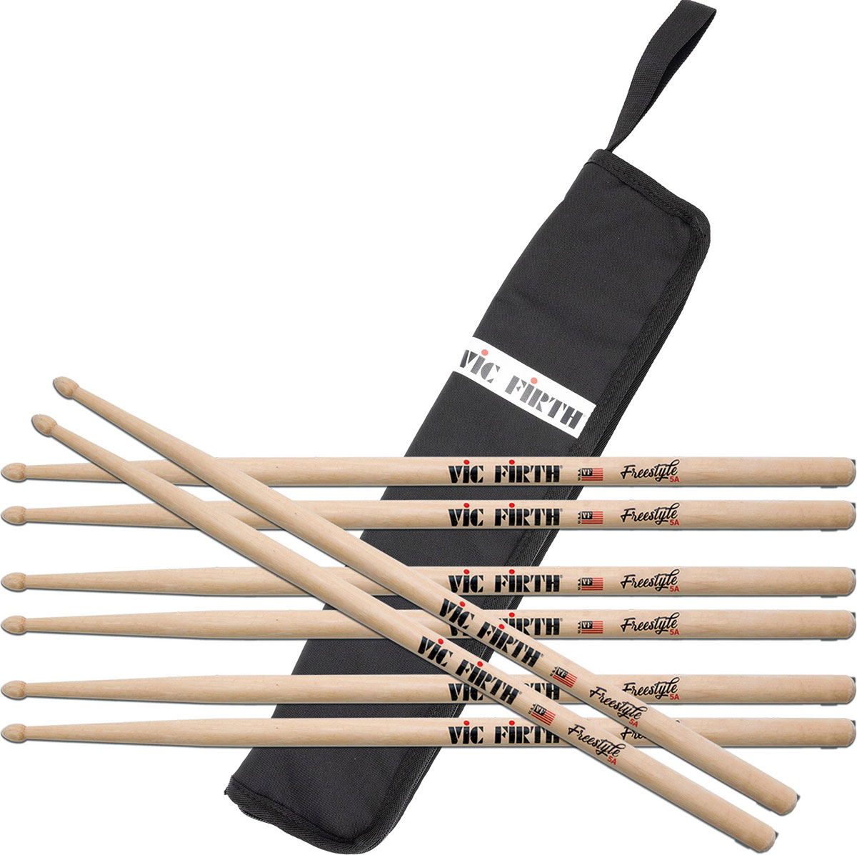 VIC FIRTH Bundle Drumsticks 4 X Fs5A + Drumstick Cover