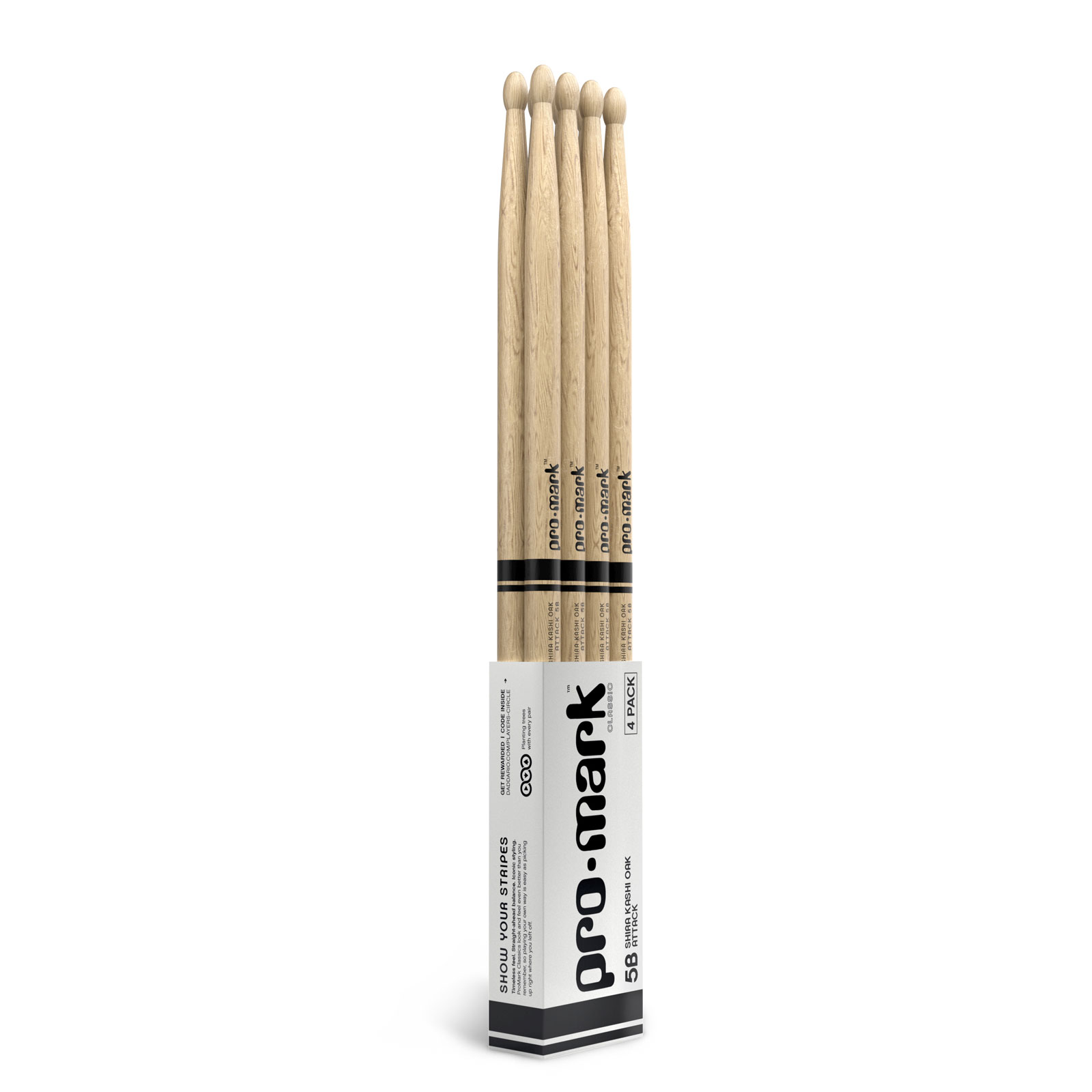PRO MARK CLASSIC ATTACK 5B SHIRA KASHI OAK OVAL WOOD TIP 4-PACK