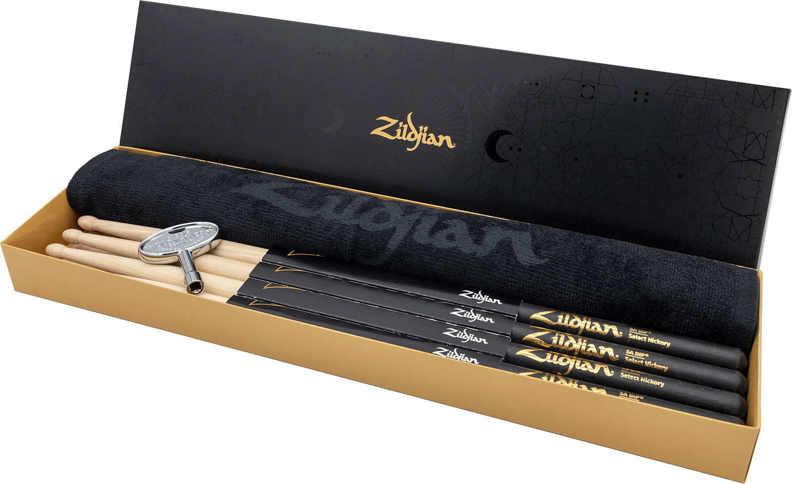 ZILDJIAN ACCESSORIES Bundle Baguettes 4 X 5A Dip + Serviette + Clé Batterie