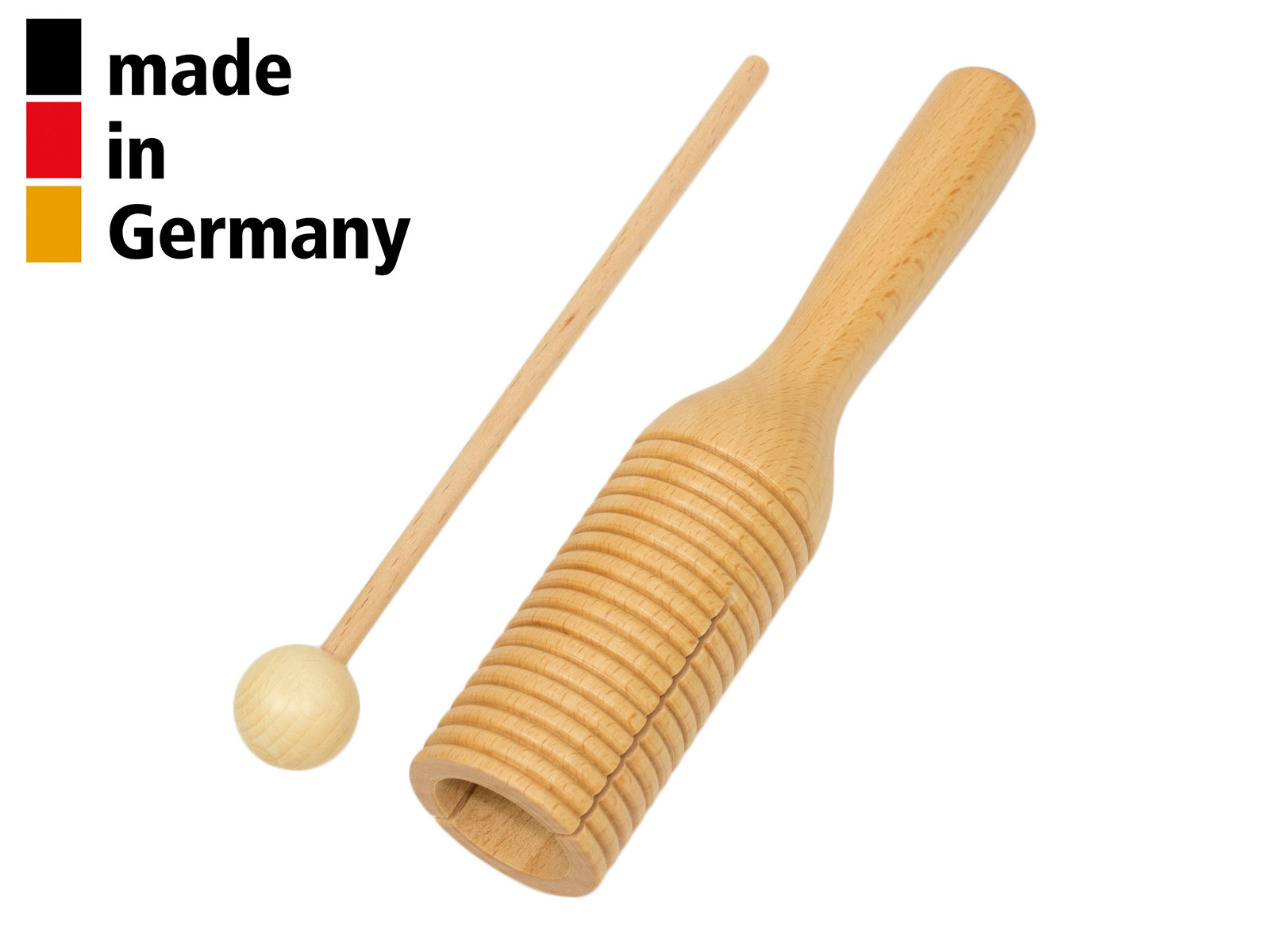 ROHEMA Tone Block / Guiro Hêtre + Baguette - 3+