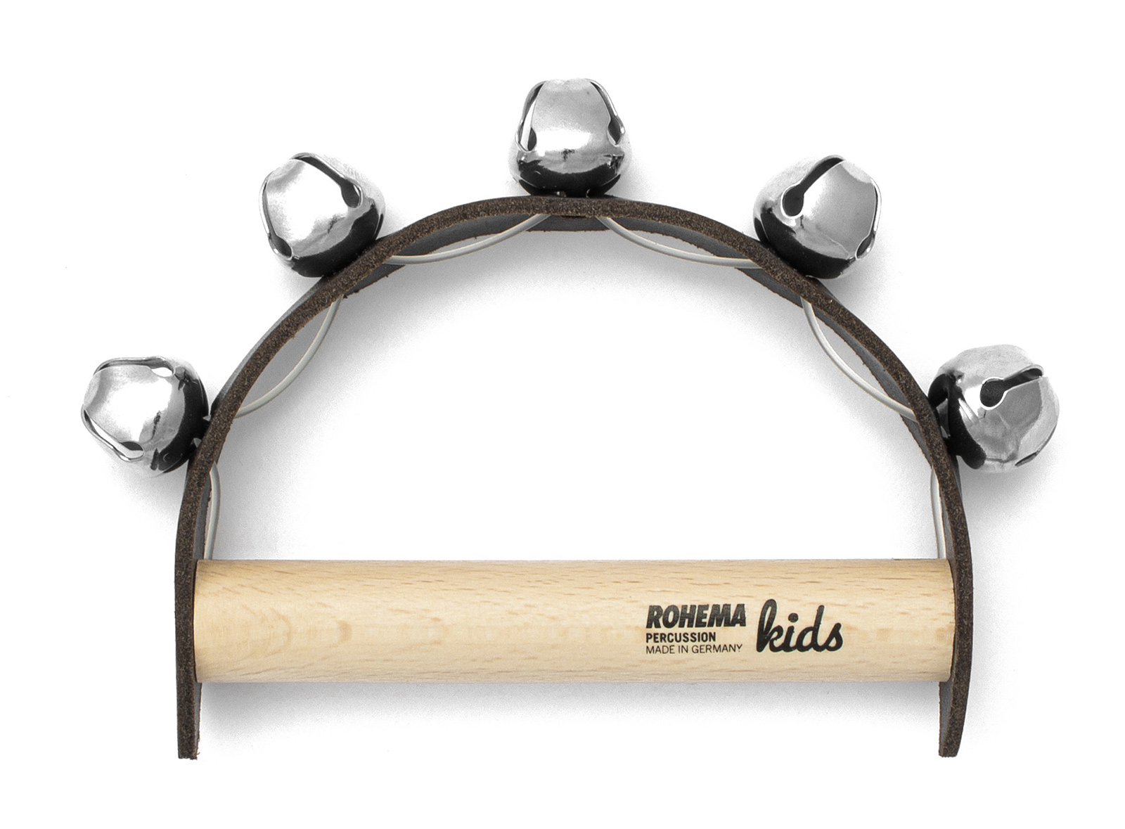 ROHEMA LEATHER HANDLE WITH 5 BELLS - MEDIUM PITCH - 1+
