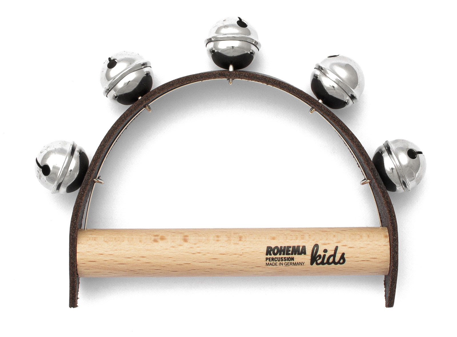 ROHEMA LEATHER HANDLE WITH 5 BELLS - HIGH PITCH - 1+