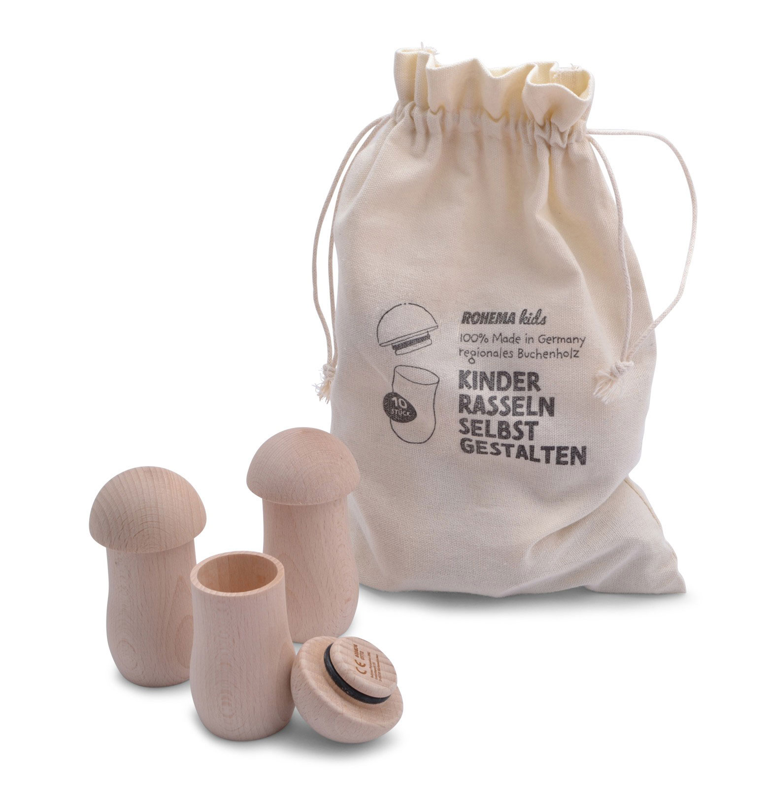 ROHEMA Set De 10 Shakers Champignons Personnalisables 3+