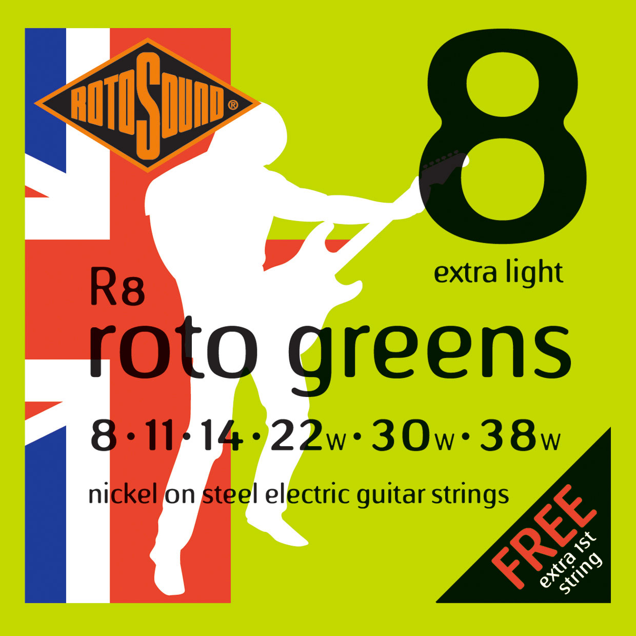 ROTOSOUND Roto R8 Nickel Extra Light 838