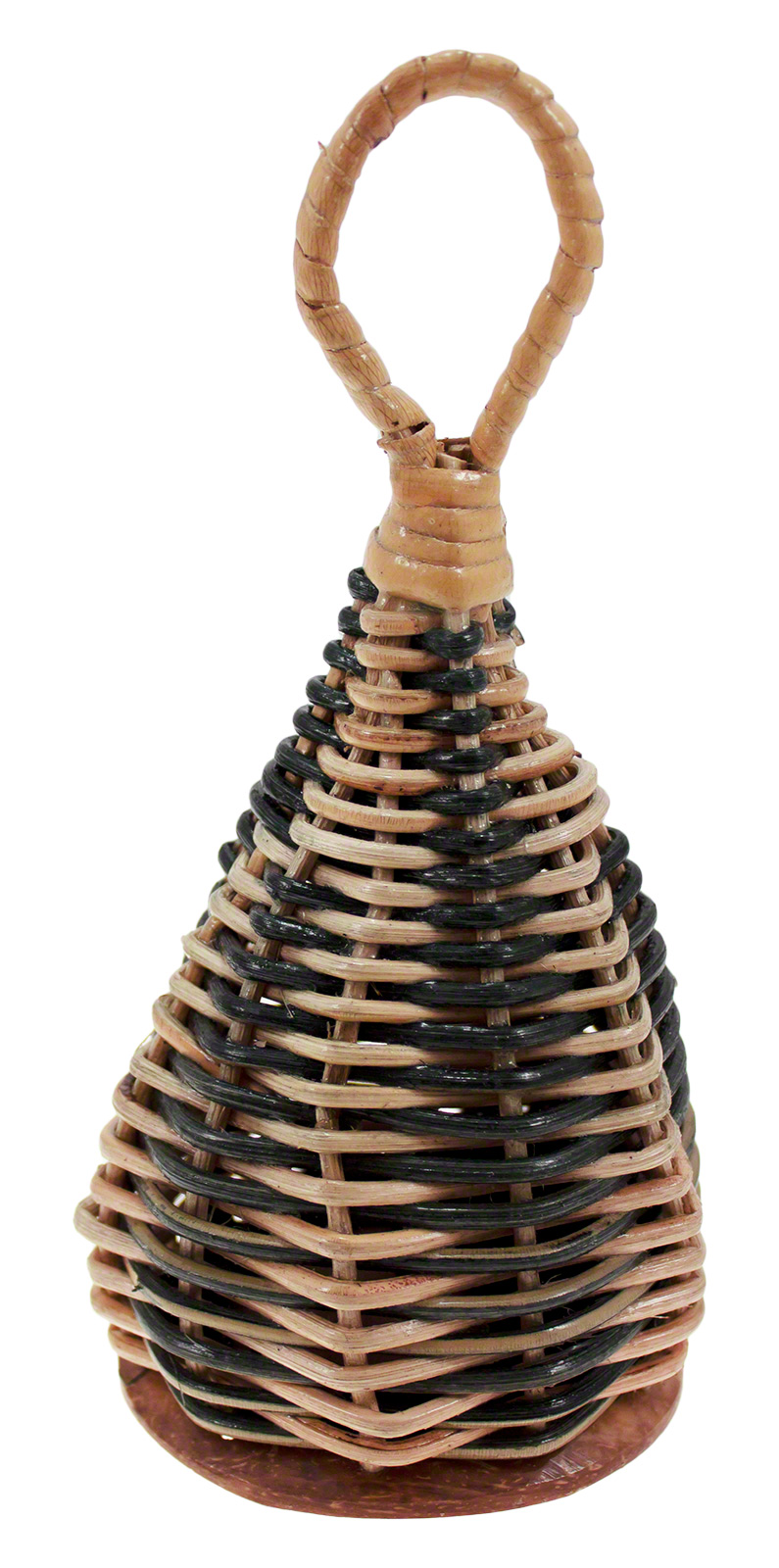 ROOTS PERCUSSION Caxixi Moyen Osier Bicolore Fond Calebasse 17CM