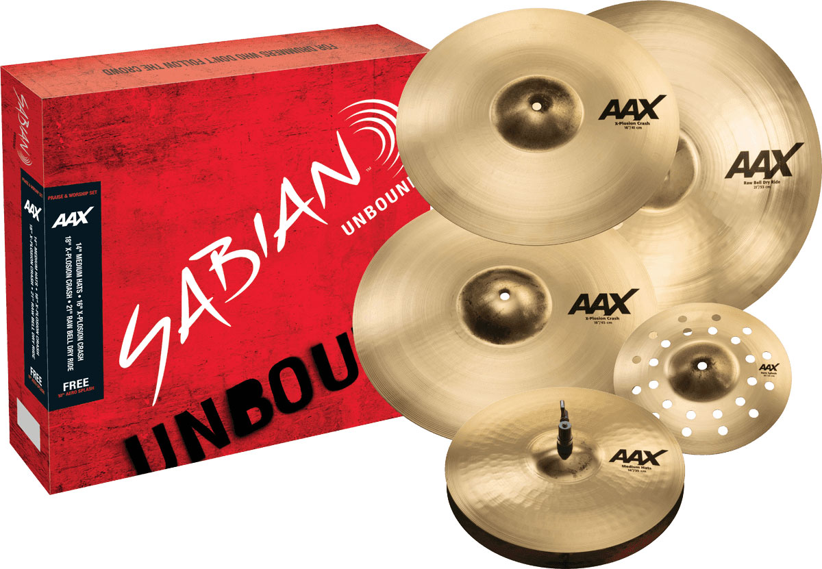 SABIAN AAX PRAISE AND WORSHIP BRILLANT 14/16/18/21 + 10 SPLASH