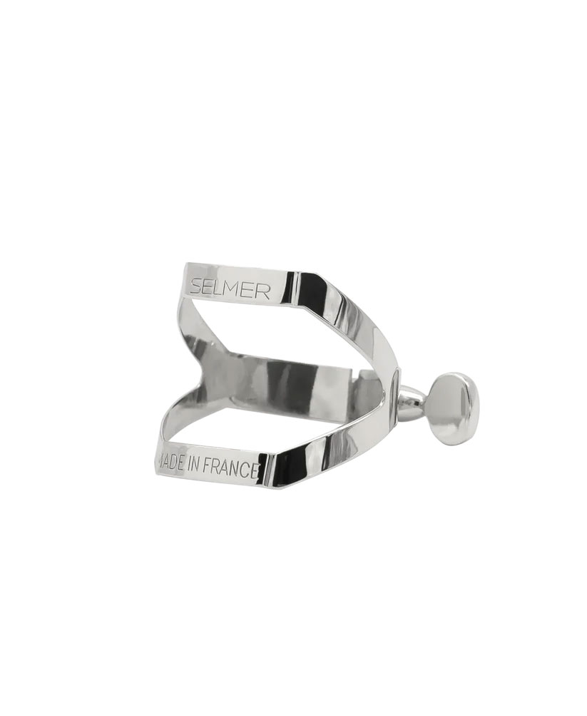 SELMER Ligature Sax Baryton/Basse Argentée (Bec Ébonite)