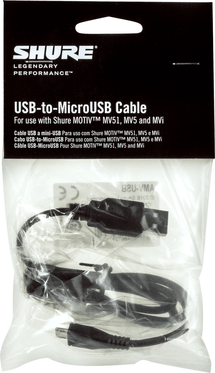 SHURE CBLE MICRO USB - USB 1 M