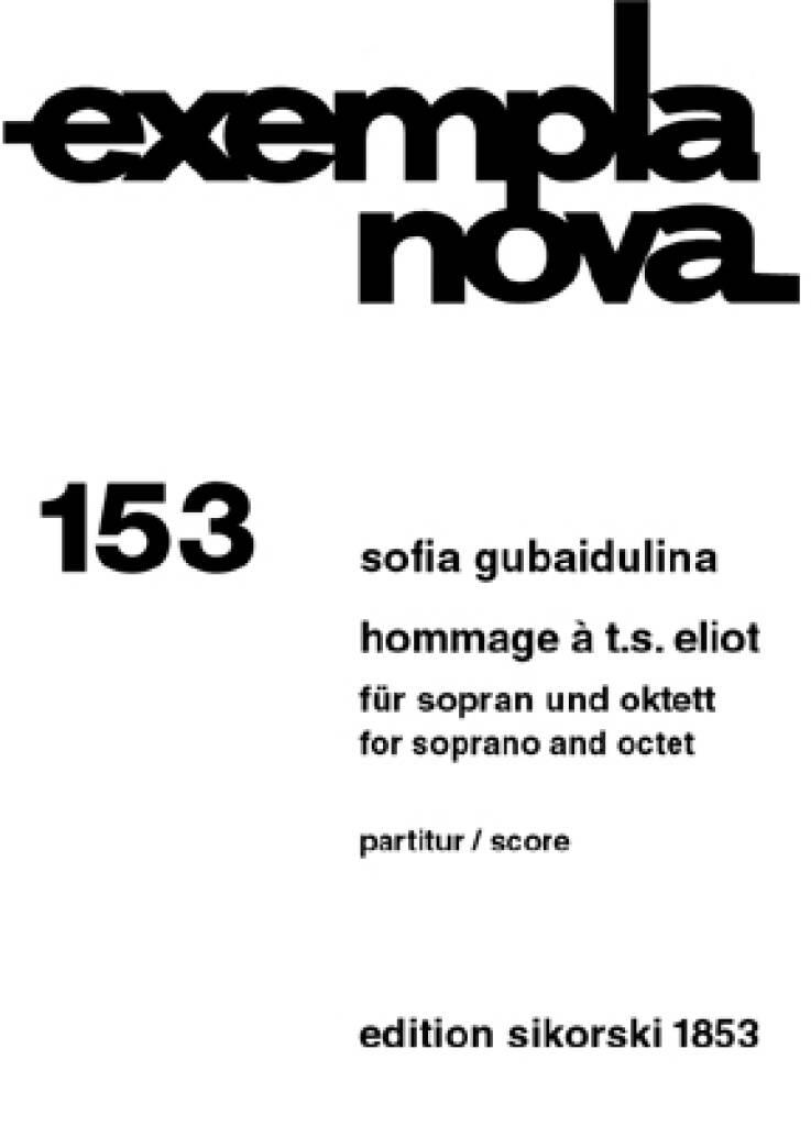 SIKORSKI SOFIA GUBAIDULINA - HOMMAGE A T.S. ELIOT - SCORE