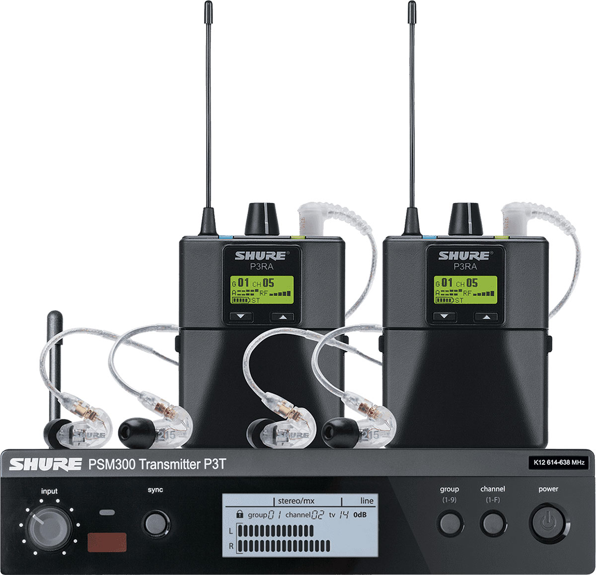SHURE P3Tera215Twp-K3E-Twinpack Psm300 Pro, Bande K3E