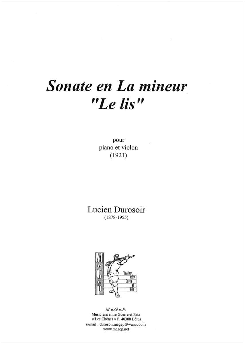 SYMETRIE DUROSOIR L. - SONATE EN LA MINEUR. LE LIS - VIOLON