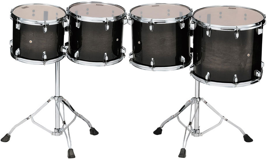 TAMA LOW-PITCHED 4PC CONCERT TOM SET TRANSPARENT BLACK BURST