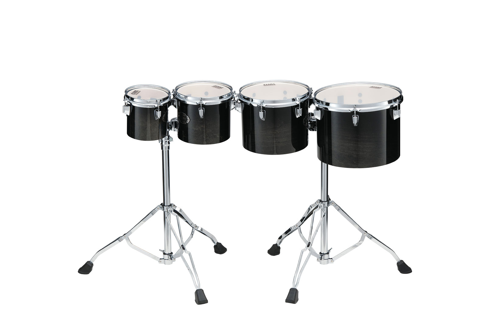TAMA HIGH-PITCHED 4PC SINGLE HEAD CONCERT TOM SET TRANSPARENT BLACK FADE