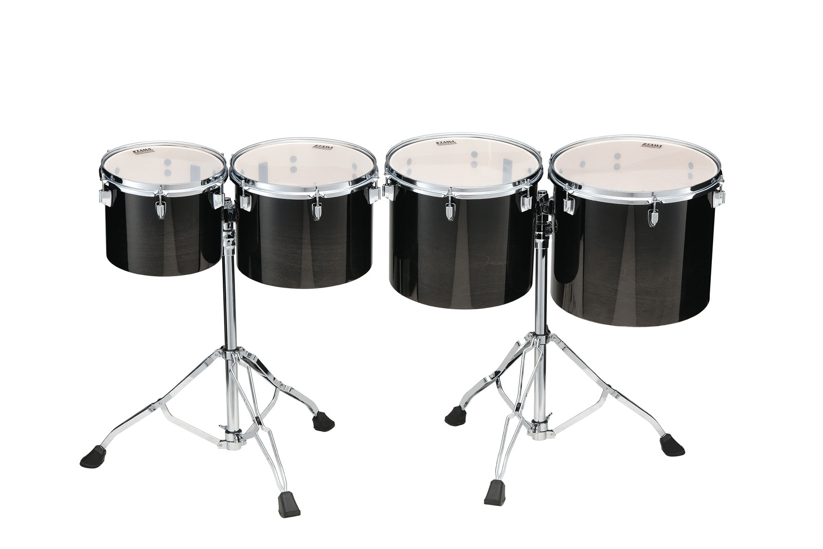TAMA MID-PITCHED 4PC SINGLE HEAD CONCERT TOM SET TRANSPARENT BLACK FADE