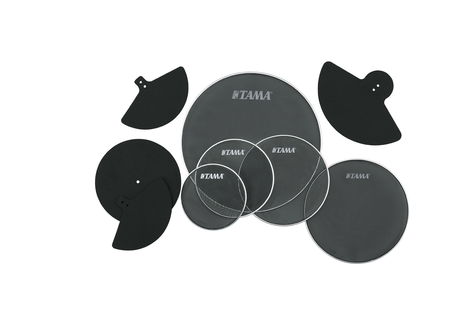 TAMA Set Peaux Mesh 10/12/14/16/22 + Sourdines Cybmales 14/16/20