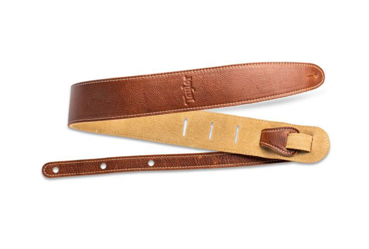 TAYLOR GUITARS 4100-25 STRAP MEDIUM BROWN LEATHER SUEDE BACK 2.5