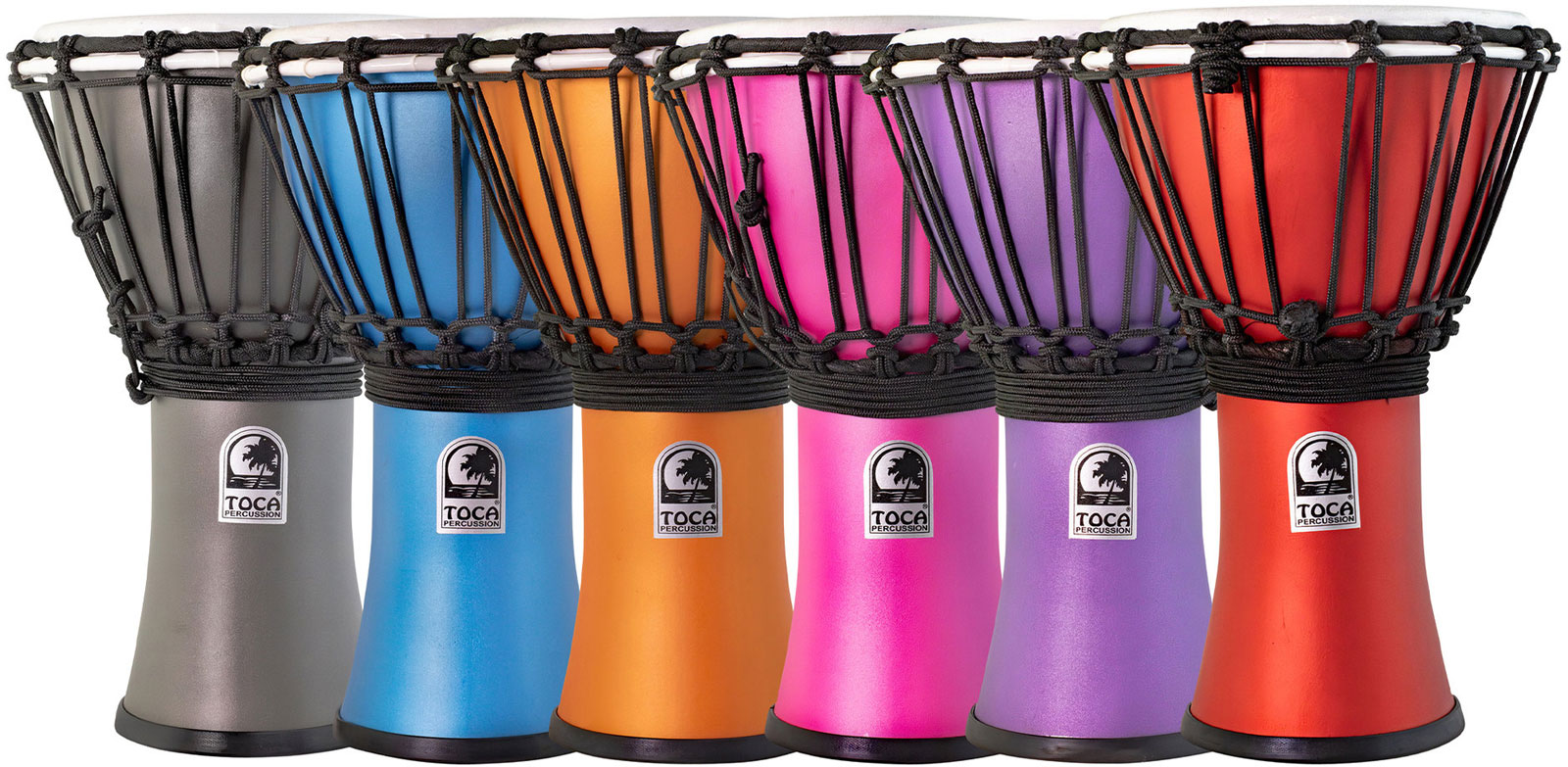 TOCA Djembe Freestyle Colorsound Matte Tfcdj-7Mtpk Set - 6 Pièces