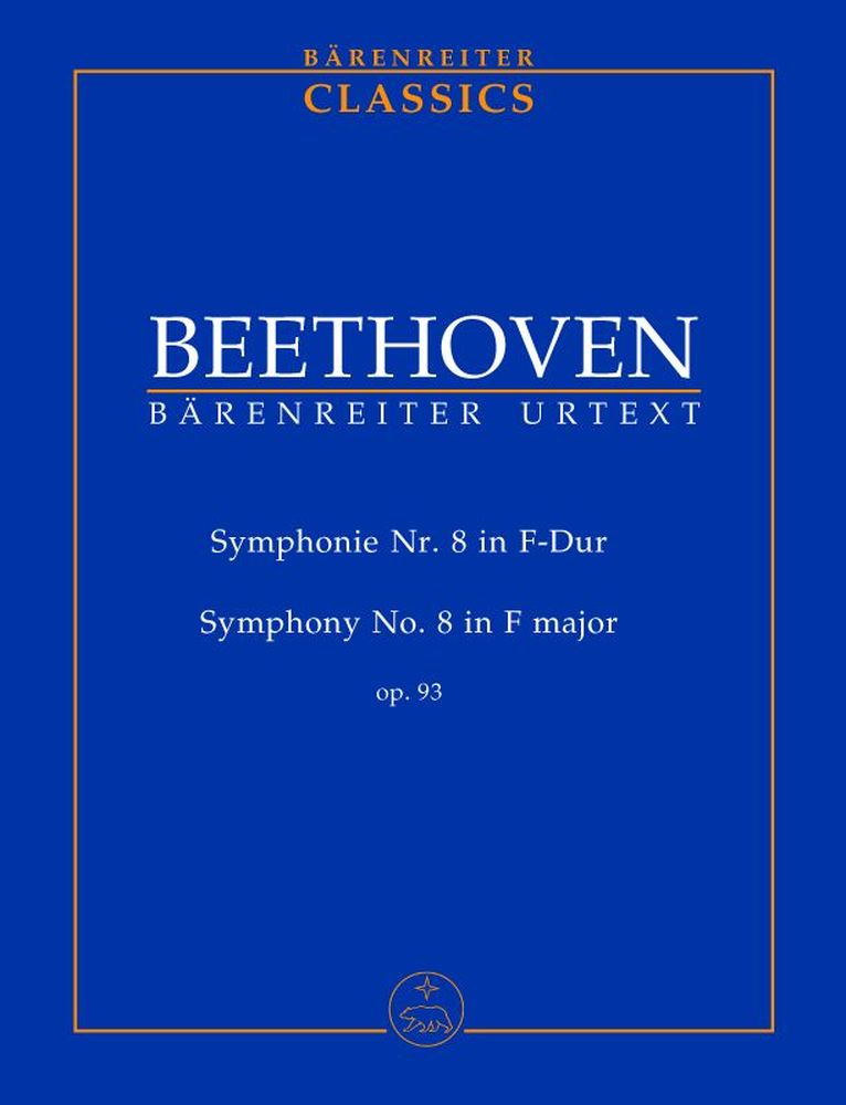 BARENREITER BEETHOVEN L.V. - SYMPHONY NO. 8 IN F MAJOR F MAJOR OP. 93 - STUDY SCORE